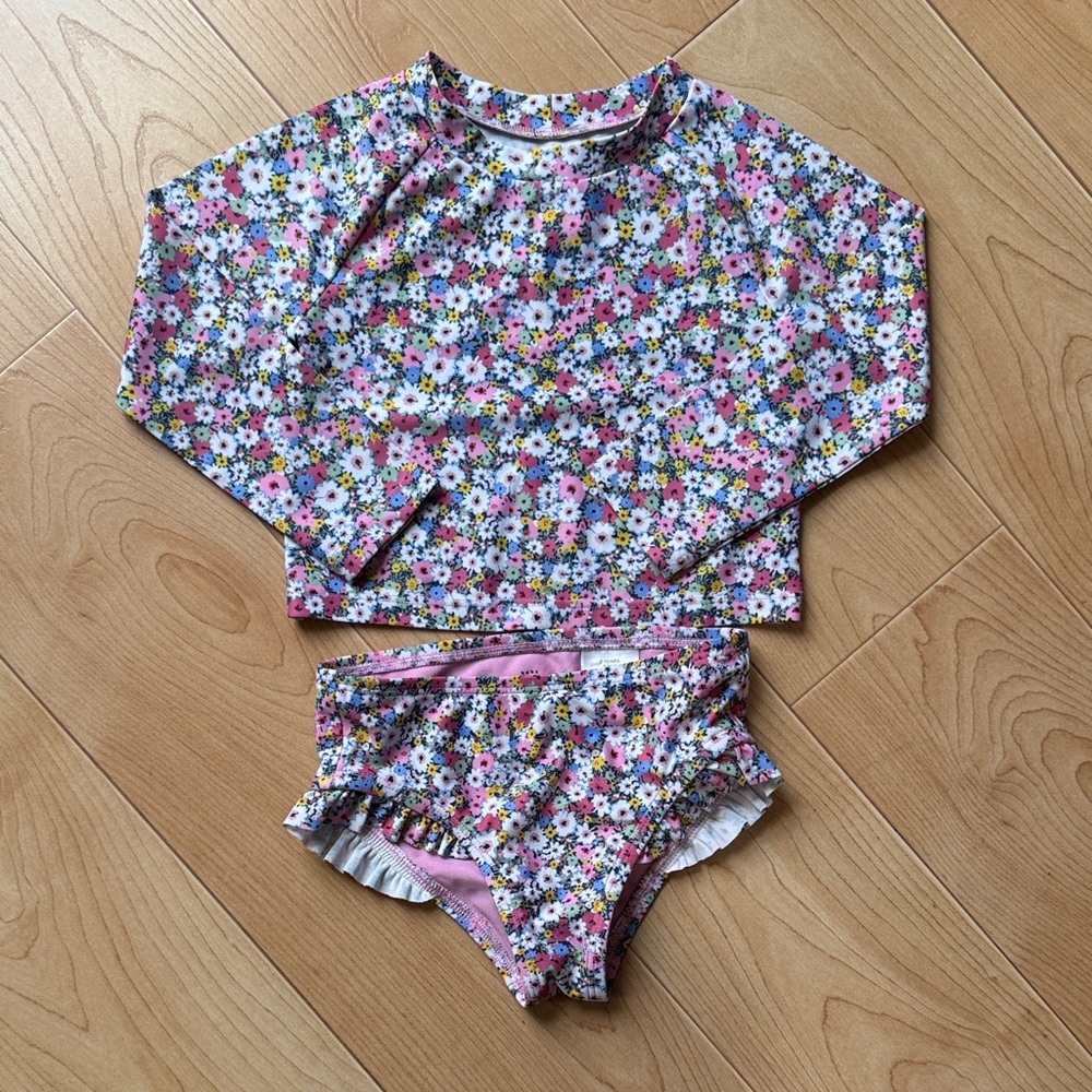GAP Kids Pink Floral Rashguard Set